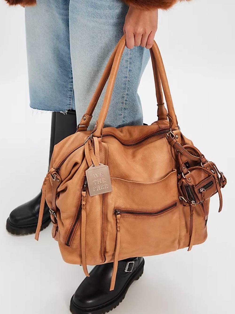 NWT - Free People Emerson Tote, brand new! COLOR : Saddle